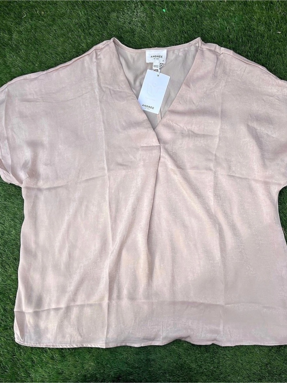 Andrée by Unit Short Sleeve Blouse in Pink Size 1X NWT